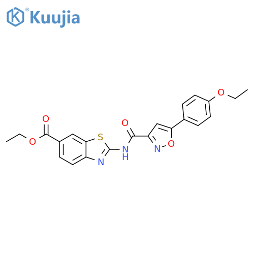 ethyl 2-5-(4-ethoxyphenyl)-1,2-oxazole-3-amido-1,3-benzothiazole-6-carboxylate structure