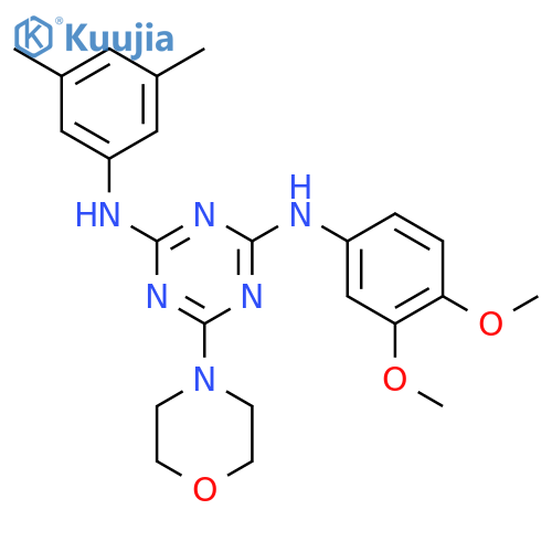 N2-(3,4-dimethoxyphenyl)-N4-(3,5-dimethylphenyl)-6-(morpholin-4-yl)-1,3,5-triazine-2,4-diamine structure