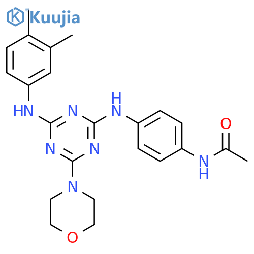 N-4-({4-(3,4-dimethylphenyl)amino-6-(morpholin-4-yl)-1,3,5-triazin-2-yl}amino)phenylacetamide structure