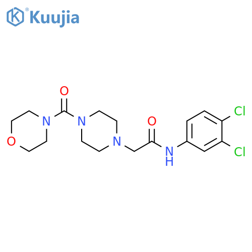 N-(3,4-dichlorophenyl)-2-4-(morpholine-4-carbonyl)piperazin-1-ylacetamide structure