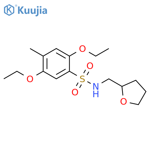 2,5-diethoxy-4-methyl-N-(oxolan-2-yl)methylbenzene-1-sulfonamide structure