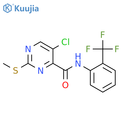 5-chloro-2-(methylsulfanyl)-N-2-(trifluoromethyl)phenylpyrimidine-4-carboxamide structure