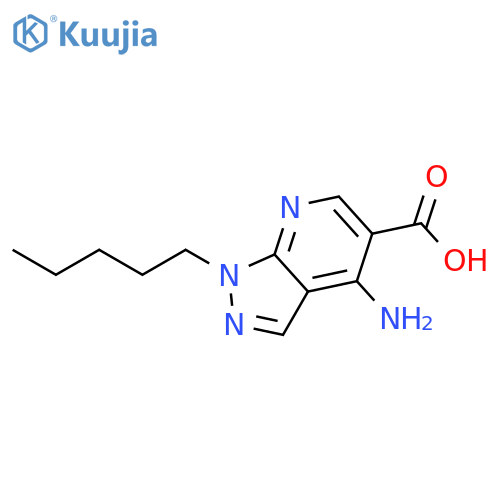 1H-Pyrazolo[3,4-b]pyridine-5-carboxylic acid, 4-amino-1-pentyl- structure