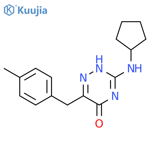 3-(cyclopentylamino)-6-(4-methylphenyl)methyl-4,5-dihydro-1,2,4-triazin-5-one structure