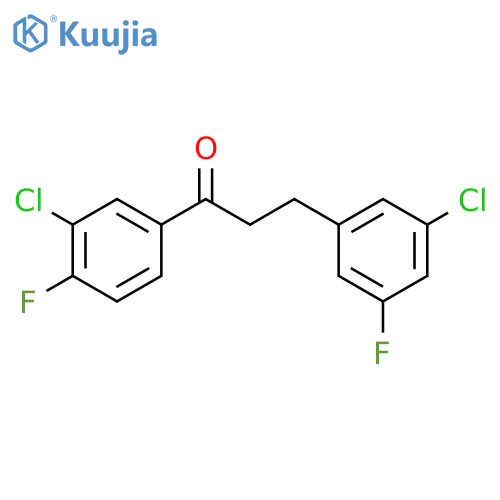 1-(3-chloro-4-fluoro-phenyl)-3-(3-chloro-5-fluoro-phenyl)propan-1-one structure