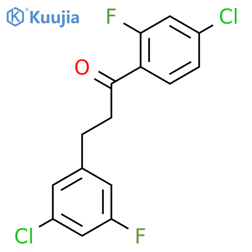 3-(3-chloro-5-fluoro-phenyl)-1-(4-chloro-2-fluoro-phenyl)propan-1-one structure