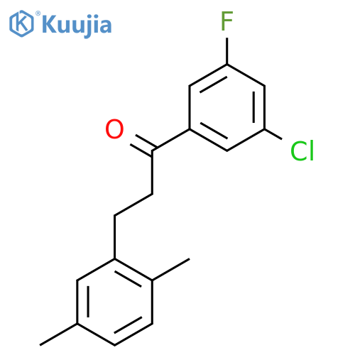 1-(3-chloro-5-fluoro-phenyl)-3-(2,5-dimethylphenyl)propan-1-one structure