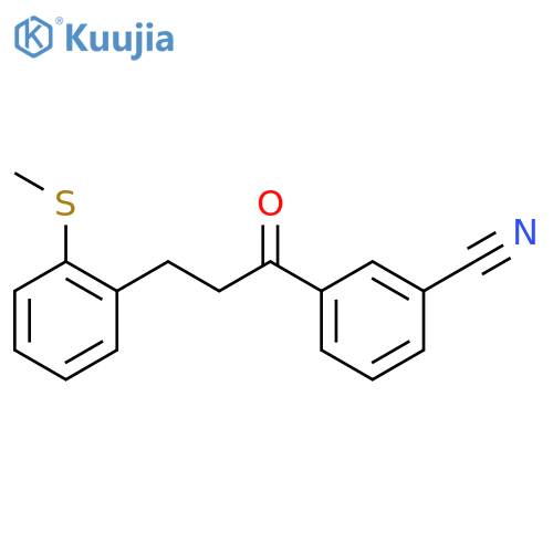 3'-Cyano-3-(2-thiomethylphenyl)propiophenone structure