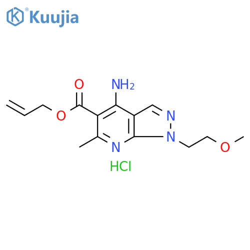 1H-Pyrazolo[3,4-b]pyridine-5-carboxylic acid,4-amino-1-(2-methoxyethyl)-6-methyl-, 2-propenyl ester,monohydrochloride structure