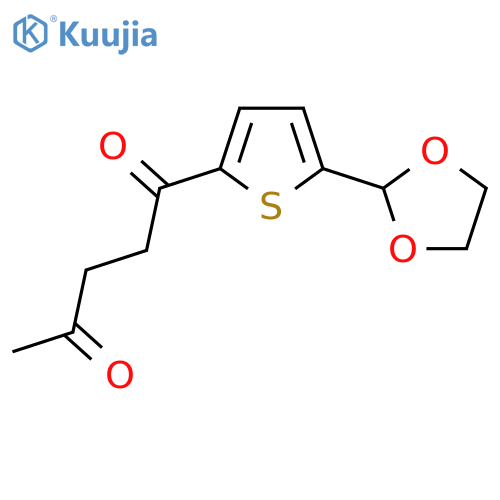 5-(1,3-Dioxolan-2-yl)-2-thienyl 3-oxobutyl ketone structure