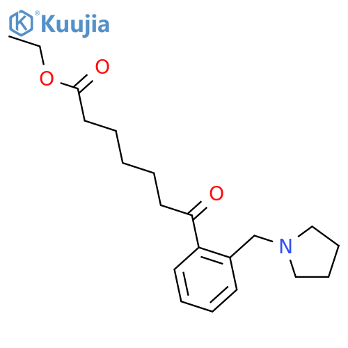Ethyl 7-oxo-7-2-(pyrrolidinomethyl)phenylheptanoate structure
