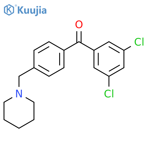 3,5-Dichloro-4'-piperidinomethyl benzophenone structure