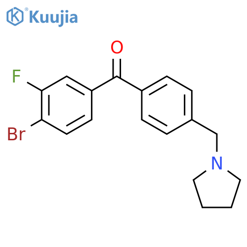 (4-bromo-3-fluoro-phenyl)-[4-(pyrrolidin-1-ylmethyl)phenyl]methanone structure