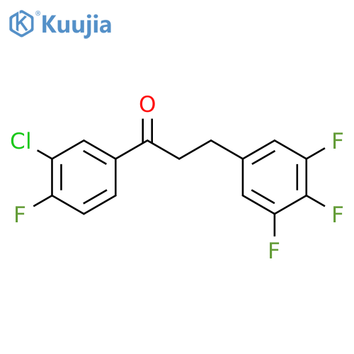 1-(3-chloro-4-fluorophenyl)-3-(3,4,5-trifluorophenyl)propan-1-one structure