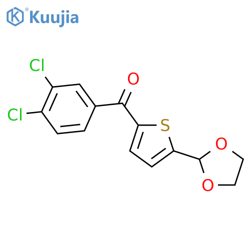 2-(3,4-Dichlorobenzoyl)-5-(1,3-dioxolan-2-yl)thiophene structure