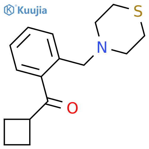 Cyclobutyl 2-(thiomorpholinomethyl)phenyl ketone structure
