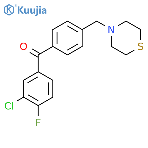 (3-chloro-4-fluoro-phenyl)-[4-(thiomorpholinomethyl)phenyl]methanone structure