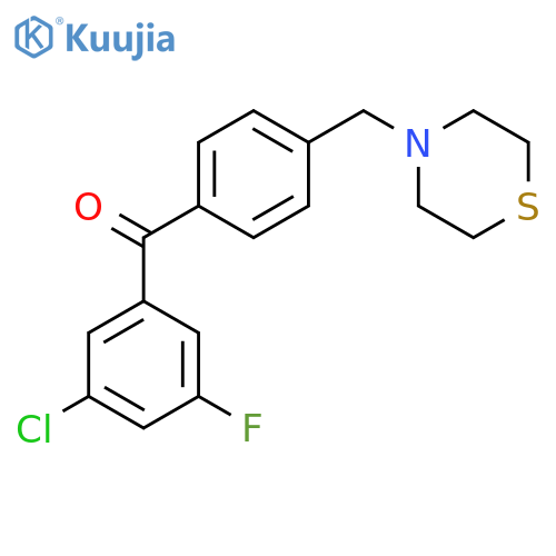 (3-chloro-5-fluoro-phenyl)-[4-(thiomorpholinomethyl)phenyl]methanone structure