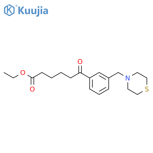 Ethyl 6-oxo-6-3-(thiomorpholinomethyl)-phenylhexanoate structure