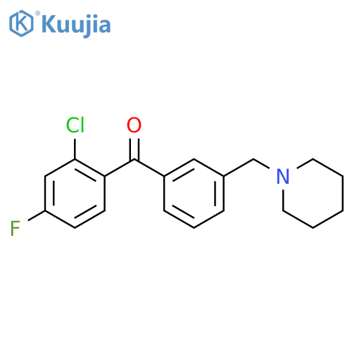 (2-chloro-4-fluorophenyl)-[3-(piperidin-1-ylmethyl)phenyl]methanone structure