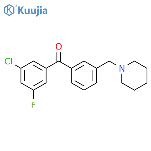 (3-chloro-5-fluorophenyl)-[3-(piperidin-1-ylmethyl)phenyl]methanone structure