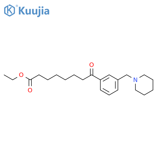 Ethyl 8-oxo-8-3-(piperidinomethyl)phenyloctanoate structure