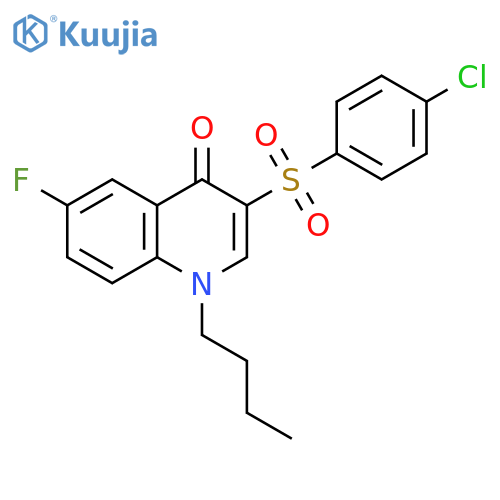 1-butyl-3-(4-chlorobenzenesulfonyl)-6-fluoro-1,4-dihydroquinolin-4-one structure