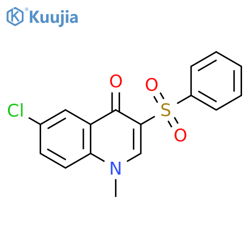3-(benzenesulfonyl)-6-chloro-1-methyl-1,4-dihydroquinolin-4-one structure