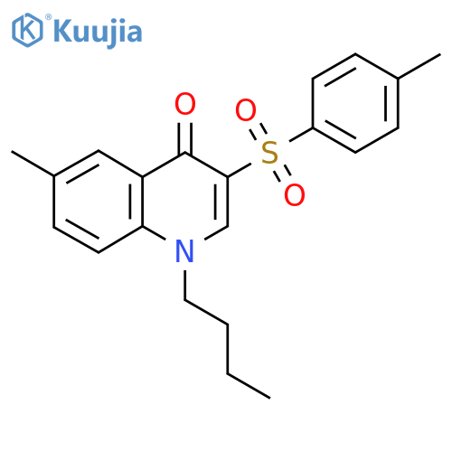 1-butyl-6-methyl-3-(4-methylbenzenesulfonyl)-1,4-dihydroquinolin-4-one structure