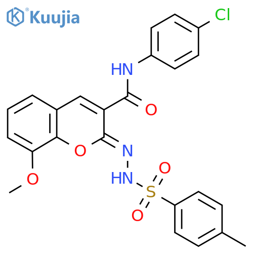 (2Z)-N-(4-chlorophenyl)-8-methoxy-2-(4-methylbenzenesulfonamido)imino-2H-chromene-3-carboxamide structure