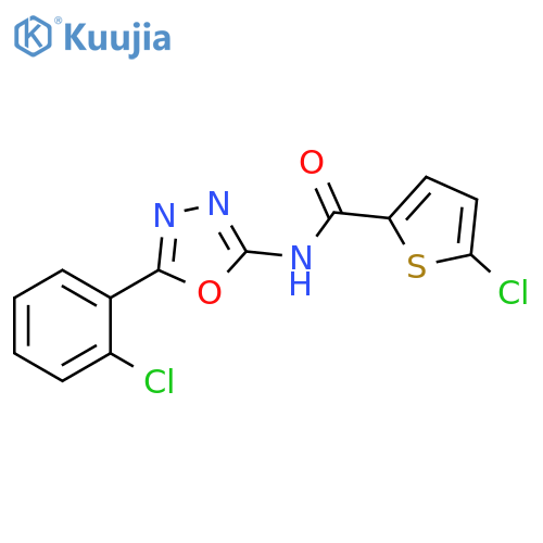 5-chloro-N-5-(2-chlorophenyl)-1,3,4-oxadiazol-2-ylthiophene-2-carboxamide structure