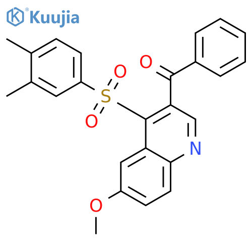 3-benzoyl-4-(3,4-dimethylbenzenesulfonyl)-6-methoxyquinoline structure