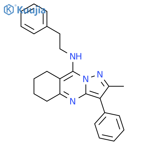 2-methyl-3-phenyl-N-(2-phenylethyl)-5H,6H,7H,8H-pyrazolo3,2-bquinazolin-9-amine structure