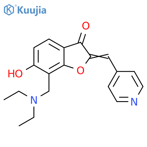 (2Z)-7-(diethylamino)methyl-6-hydroxy-2-(pyridin-4-yl)methylidene-2,3-dihydro-1-benzofuran-3-one structure