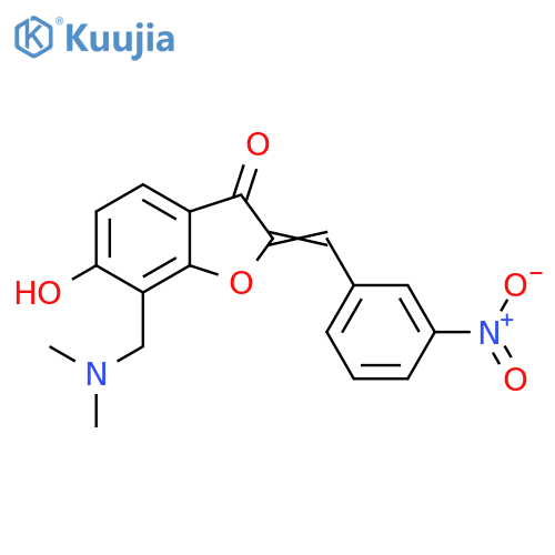 (2Z)-7-(dimethylamino)methyl-6-hydroxy-2-(3-nitrophenyl)methylidene-2,3-dihydro-1-benzofuran-3-one structure
