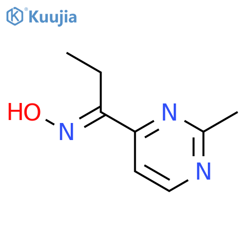 1-Propanone, 1-(2-methyl-4-pyrimidinyl)-, oxime structure