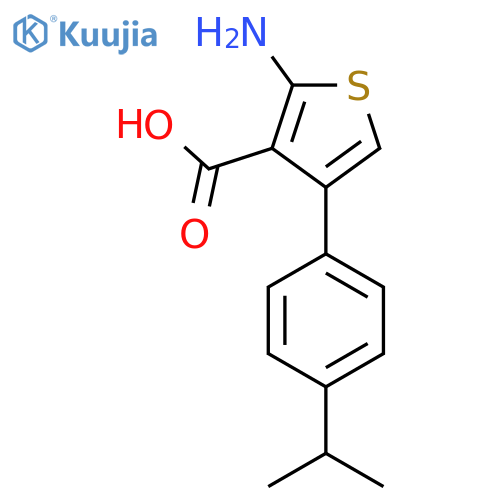 2-Amino-4-[4-(propan-2-yl)phenyl]thiophene-3-carboxylic acid structure
