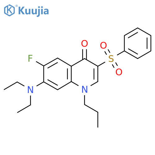 3-(benzenesulfonyl)-7-(diethylamino)-6-fluoro-1-propyl-1,4-dihydroquinolin-4-one structure