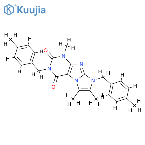1,6,7-trimethyl-3,8-bis(4-methylphenyl)methyl-1H,2H,3H,4H,8H-imidazo1,2-gpurine-2,4-dione structure