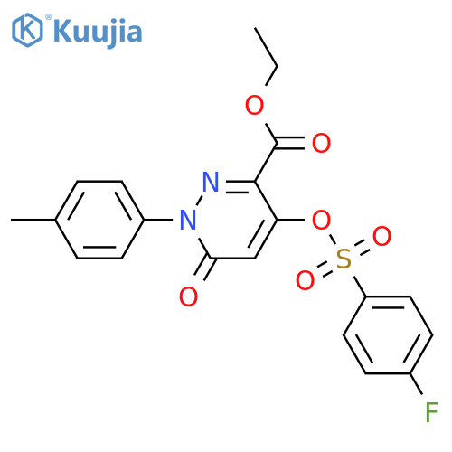 ethyl 4-(4-fluorobenzenesulfonyl)oxy-1-(4-methylphenyl)-6-oxo-1,6-dihydropyridazine-3-carboxylate structure