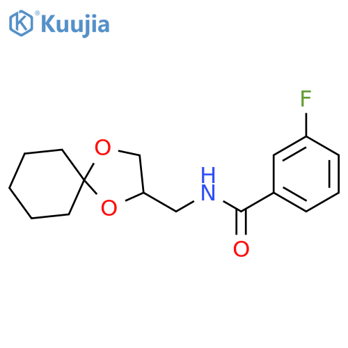 N-({1,4-dioxaspiro4.5decan-2-yl}methyl)-3-fluorobenzamide structure