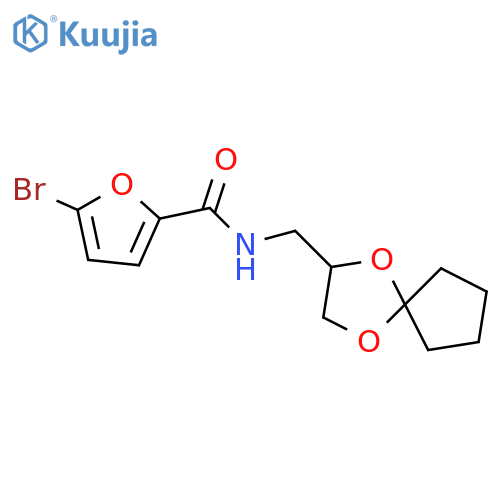 5-bromo-N-({1,4-dioxaspiro4.4nonan-2-yl}methyl)furan-2-carboxamide structure