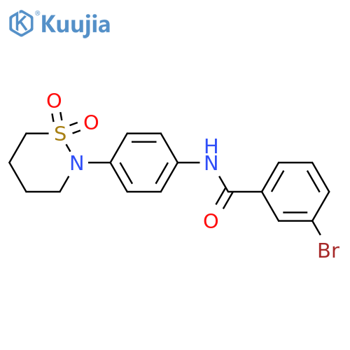 3-bromo-N-[4-(1,1-dioxothiazinan-2-yl)phenyl]benzamide structure