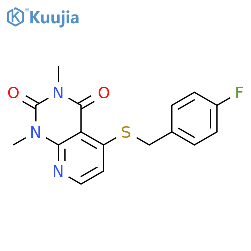 5-{(4-fluorophenyl)methylsulfanyl}-1,3-dimethyl-1H,2H,3H,4H-pyrido2,3-dpyrimidine-2,4-dione structure