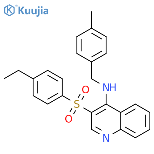 3-(4-ethylbenzenesulfonyl)-N-(4-methylphenyl)methylquinolin-4-amine structure
