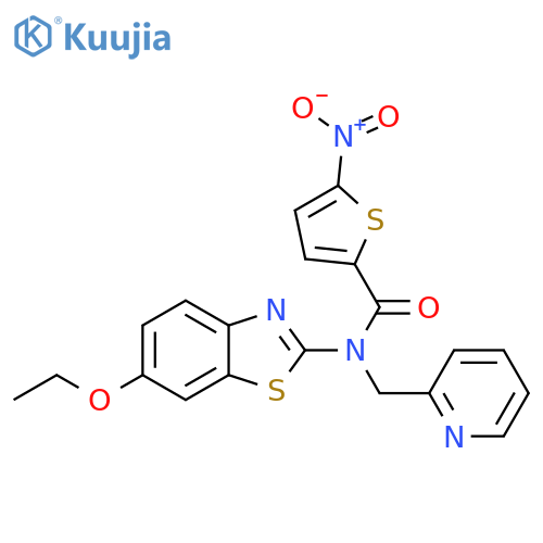 N-(6-ethoxy-1,3-benzothiazol-2-yl)-5-nitro-N-(pyridin-2-yl)methylthiophene-2-carboxamide structure