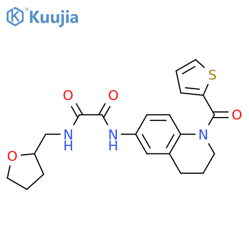 N-(oxolan-2-yl)methyl-N'-1-(thiophene-2-carbonyl)-1,2,3,4-tetrahydroquinolin-6-ylethanediamide structure