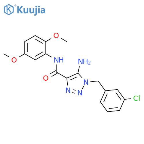 5-amino-1-(3-chlorophenyl)methyl-N-(2,5-dimethoxyphenyl)-1H-1,2,3-triazole-4-carboxamide structure