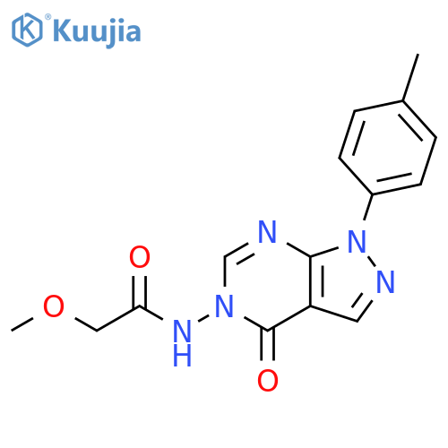 2-methoxy-N-1-(4-methylphenyl)-4-oxo-1H,4H,5H-pyrazolo3,4-dpyrimidin-5-ylacetamide structure