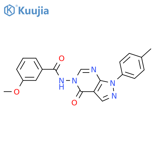 3-methoxy-N-1-(4-methylphenyl)-4-oxo-1H,4H,5H-pyrazolo3,4-dpyrimidin-5-ylbenzamide structure